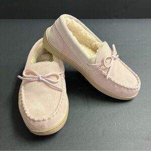 My Slippers Moccasins in Pink Suede - Sz 7